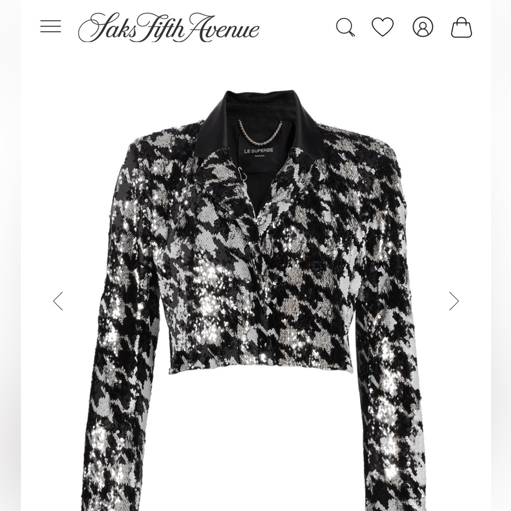 Le Superbe Black and White Sequin Blazer